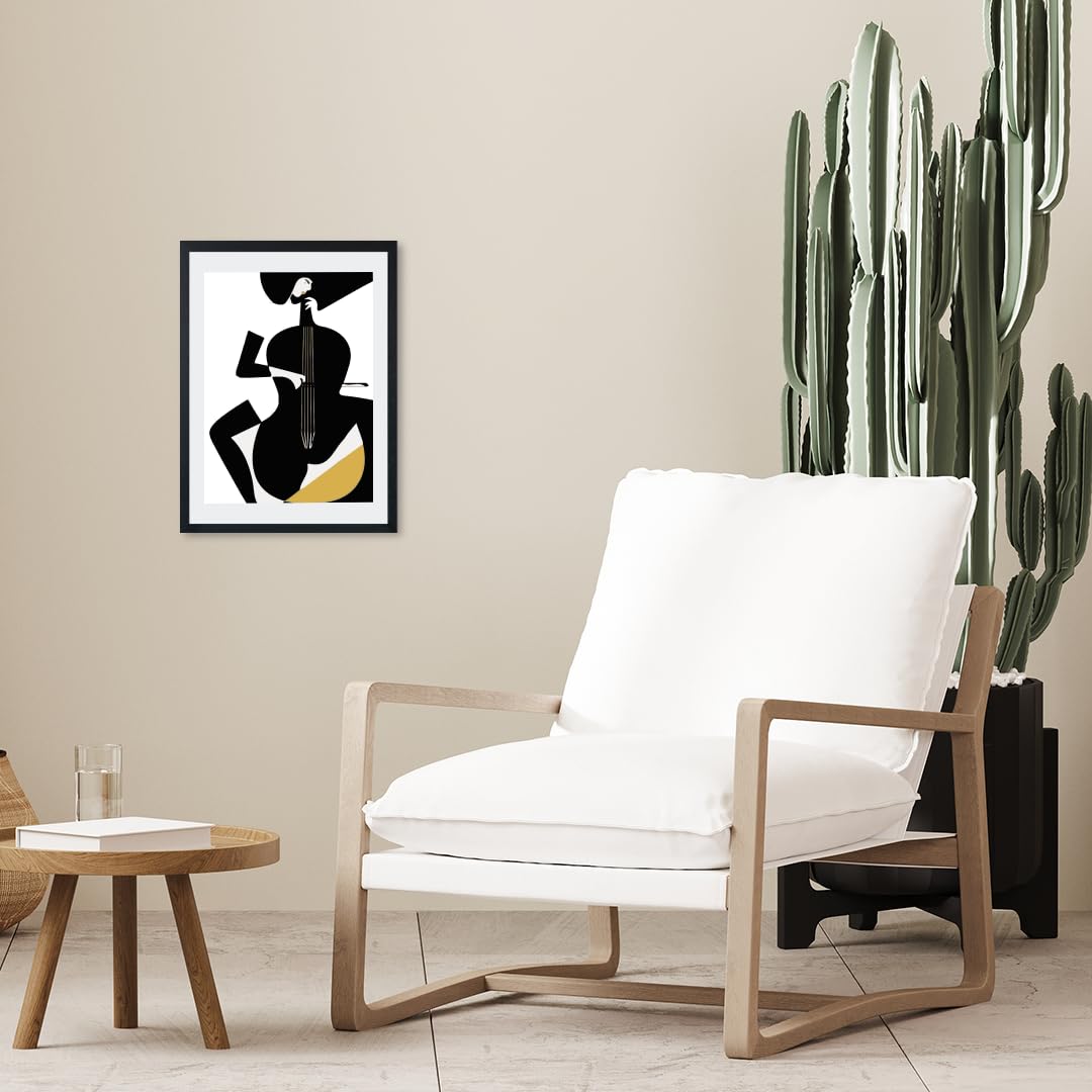 minimal modern art painting for wall decoration framed - wall framed poster/painting for home decoration ''single frame black '' (theme - minimal)(10x13 inches)