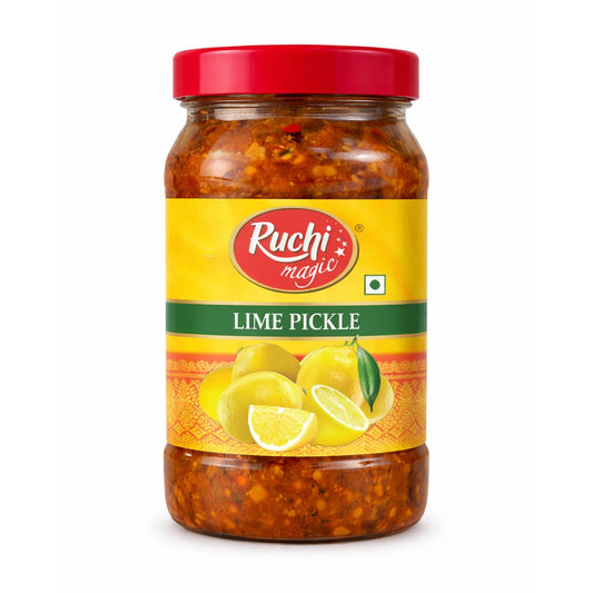 Ruchi Magic Lime Pickle | Tangy and Spicy Traditional Indian Taste | Sun-Ripened Lemon Pieces Blended with Aromatic Spices | Perfect with all Meals | 1 kg