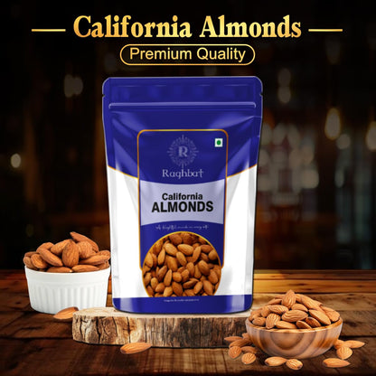 Raghbat California Almonds (500g) – Whole Raw Badam Giri | High Protein & Fibre | Gluten-Free & Non-GMO Dry Fruits