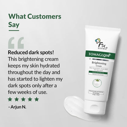 FIXDERMA Tomaglow Brightening Face Cream With White Tomato Extract, Excutin 4MSK With 2% Alpha Arbutin 4% Niacinamide, Lightens Dark Spots & Instantly Illuminates Skin, Face Cream For Unisex - 50G