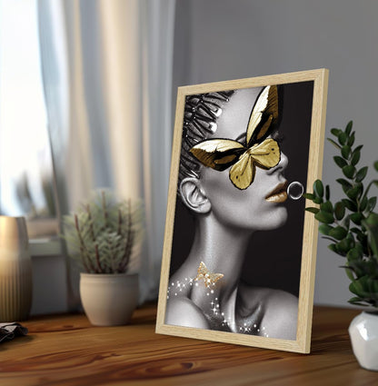 Women Aesthetic Wall Decor Paintings with Frame for Home Decoration, Painting for Living Room Bedroom Office, Wall Decor For Living Room, Set Of 2