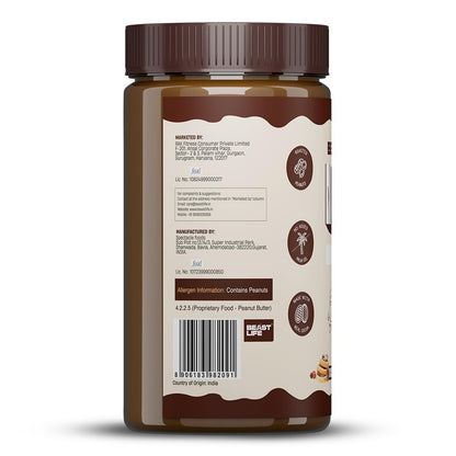 BeastLife Crunchy Chocolate Peanut Butter | 24.5 G Protein | 800 gm | 100% Peanuts, High Protein | Zero Palm Oil | Non‑GMO Nut Butter | Fitness-Friendly Spread | Zero Cholesterol