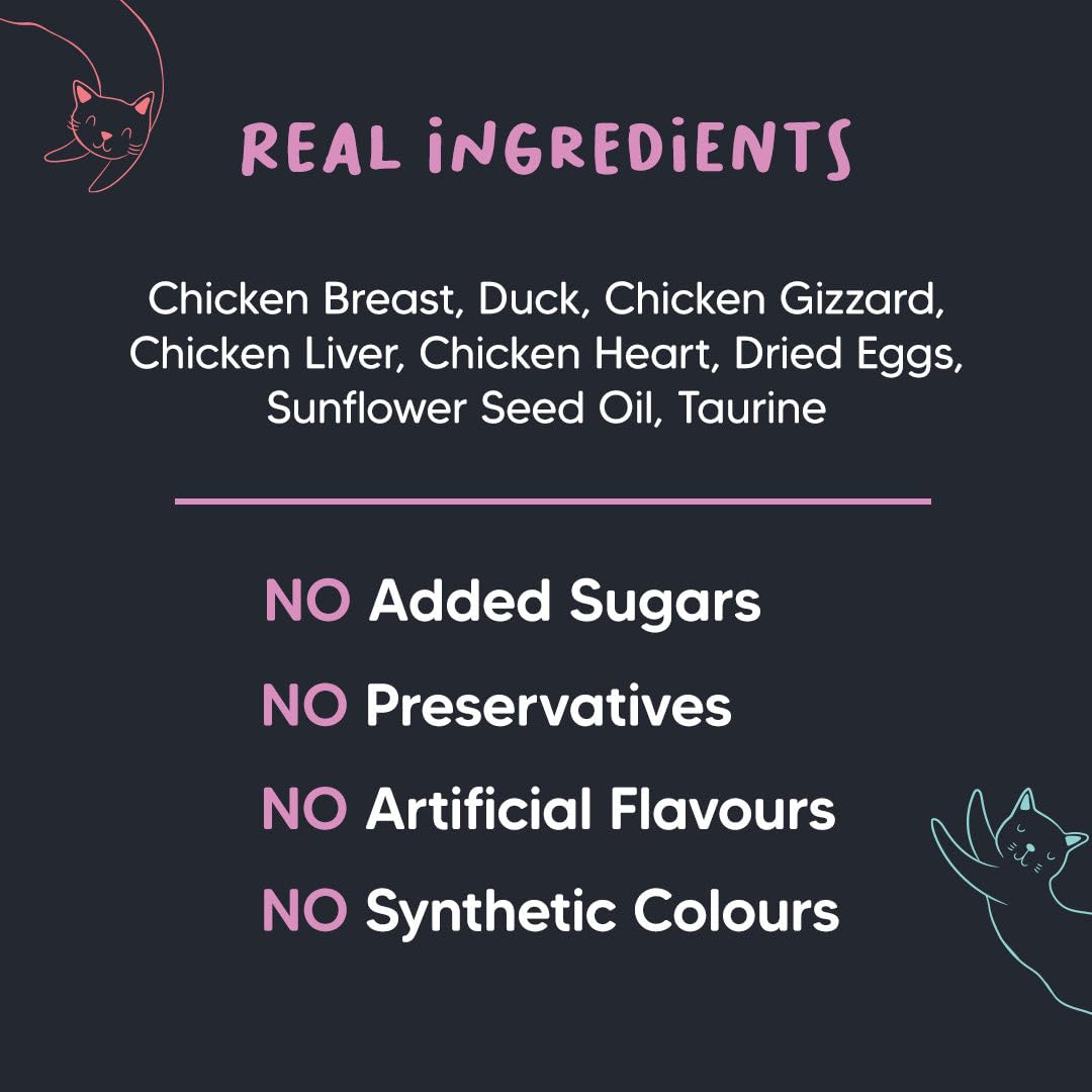 Meowsi by HUFT Chicken Breast with Duck Pate Wet Cat Food - 80 gm | Delicious, Soft & Hydrating Food for Persian & All Breeds | Enriched with Essential Nutrients for Growth & Wellness