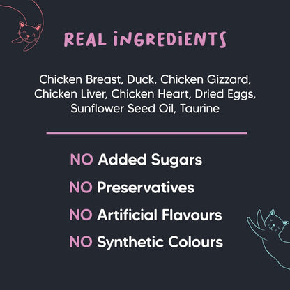 Meowsi by HUFT Chicken Breast with Duck Pate Wet Cat Food - 80 gm | Delicious, Soft & Hydrating Food for Persian & All Breeds | Enriched with Essential Nutrients for Growth & Wellness