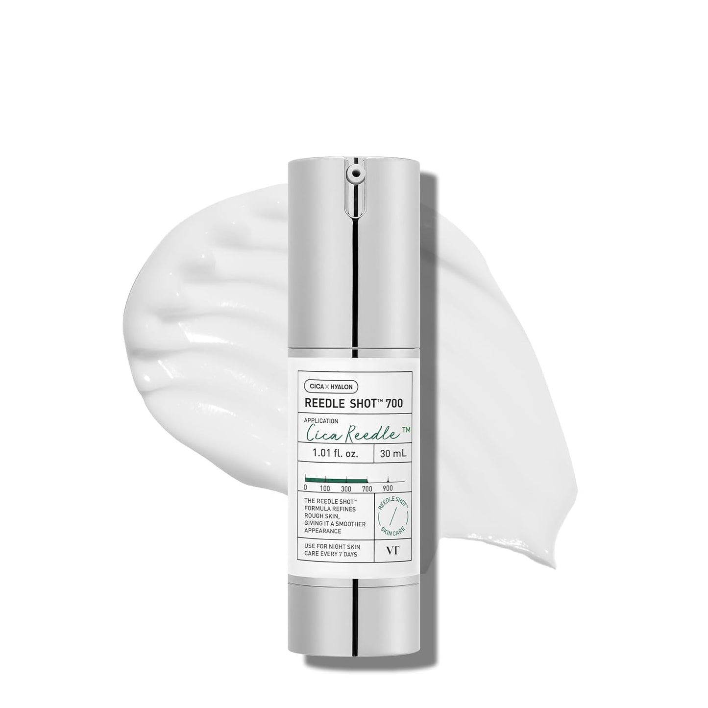 VT COSMETICS CICA Reedle Shot 700 Essence, Ultimate Facial Essence, Instant Skin Care, Centella Complex, Hyaluronic Acid, Green Propolis Extract 1Fl Oz (30ml)