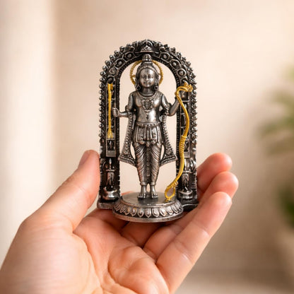 Ayodhya Ram Lalla Brass Idol, Shri Ram Brass Statue for Mandir, Ram Lala Ayodhya Statue, Antique White, Standard, Pack of 1, Religious 4" Height (Assorted)