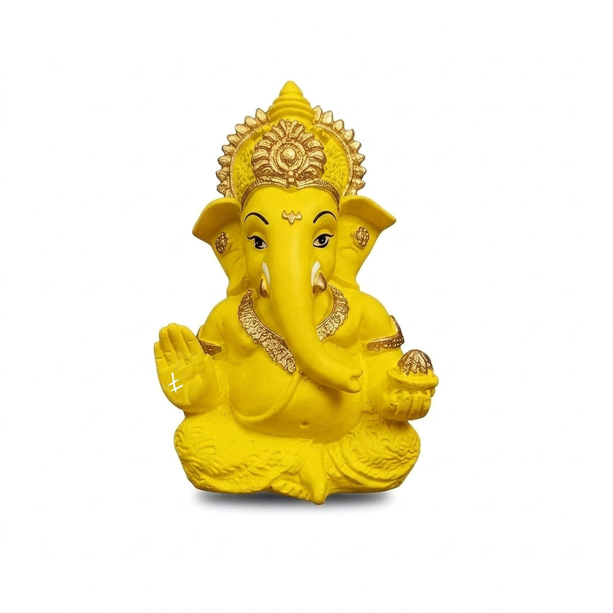Premium Lord Ganesha Idol for Car Dashboard | 3.5 Inch Resin Ganpati Murti | Elegant Home & Office Decor Showpiece Yellow SIA488