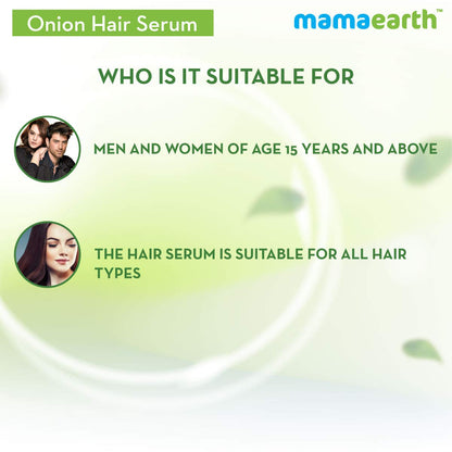 Mamaearth Onion Hair Serum For Silky & Smooth Hair, Tames Frizz, with Onion & Biotin for Strong, Tangle Free & Frizz-Free - 100 ml