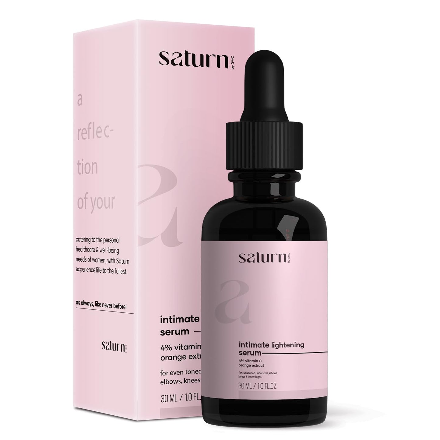 Saturn by GHC Intimate Lightening Serum with Orange Extract & Vitamin C for Lightens Dark Underarms, Back, Neck & Bum, 30 ml