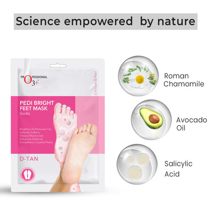 O3+ Pedi Bright Foot Socks Cream Mask