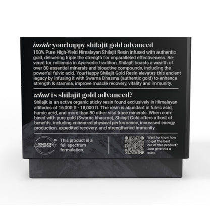 YourHappyLife Triple Strength Shilajit Gold Resin with over 80 minerals and 80% fulvic acid for enhanced strength, improved muscle recovery, vitality, and immunity (Pack of 1, 20 Grams)