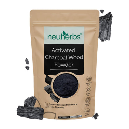 Neuherbs Activated Charcoal Powder For Skin - 100g | Face Pack For Deep Cleansing & Remove Dead Skin Cells | 100% Pure & Natural With No Added Preservatives