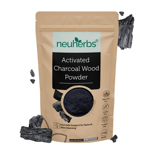 Neuherbs Activated Charcoal Powder For Skin - 100g | Face Pack For Deep Cleansing & Remove Dead Skin Cells | 100% Pure & Natural With No Added Preservatives