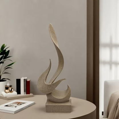 THE SACRED GIFTS Modern Fire Flame Abstract Sculpture Showpiece for Home Decor | Premium Resin Decorative Statue for Living Room, Office & Tabletop | Housewarming & Festival Gift