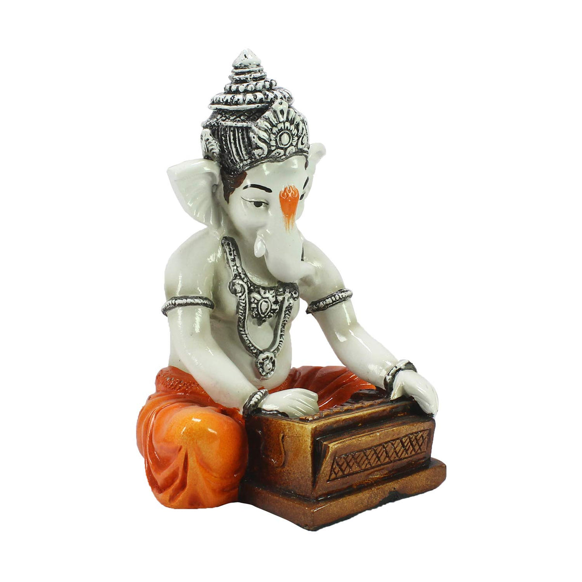 Lord Ganesha Playing Harmonium Decorative Showpiece - 20 c