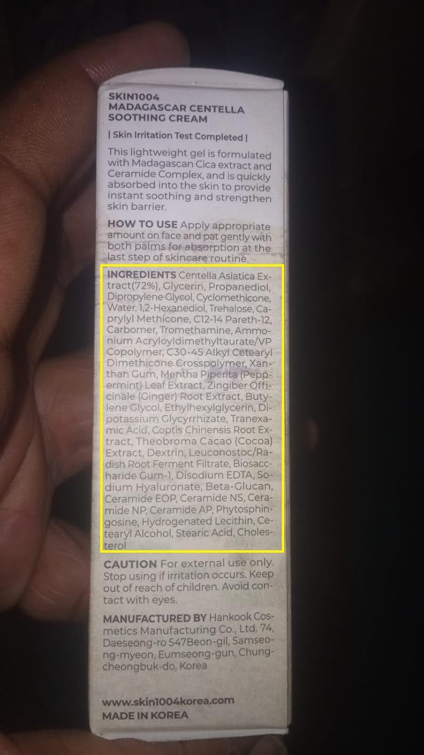 SKIN1004 Madagascar Centella Soothing Cream | Hydrating Moisturizer with Centella Asiatica for Sensitive Skin, 30ml