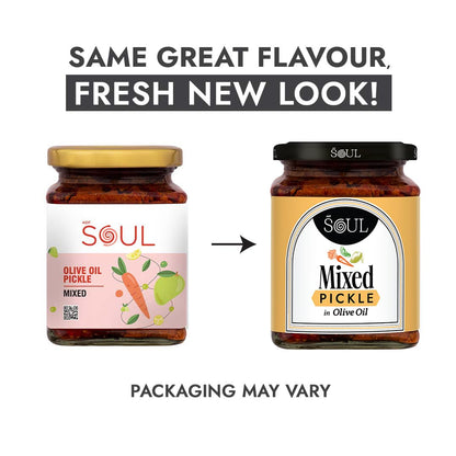 ADF Soul Mixed Pickle | Spicy, tangy & textured | A flavour-packed mix of veggies in 100% Olive Oil. | 275 g
