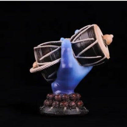 Shivji Idol for Car Dashboard, Home Temple & Office Desk | Compact Resin Mahadev Murti for Puja Room, Table Decor & Spiritual Gift | Small Lord Shiva Statue (Blue Holding Damru)