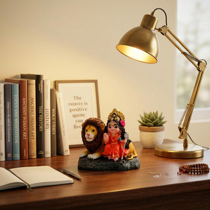 Maa Durga Idol with Lion for Home Decor | Durga MATA Murti for Puja Room, Temple Decoration, Navratri Decor & Spiritual Gift
