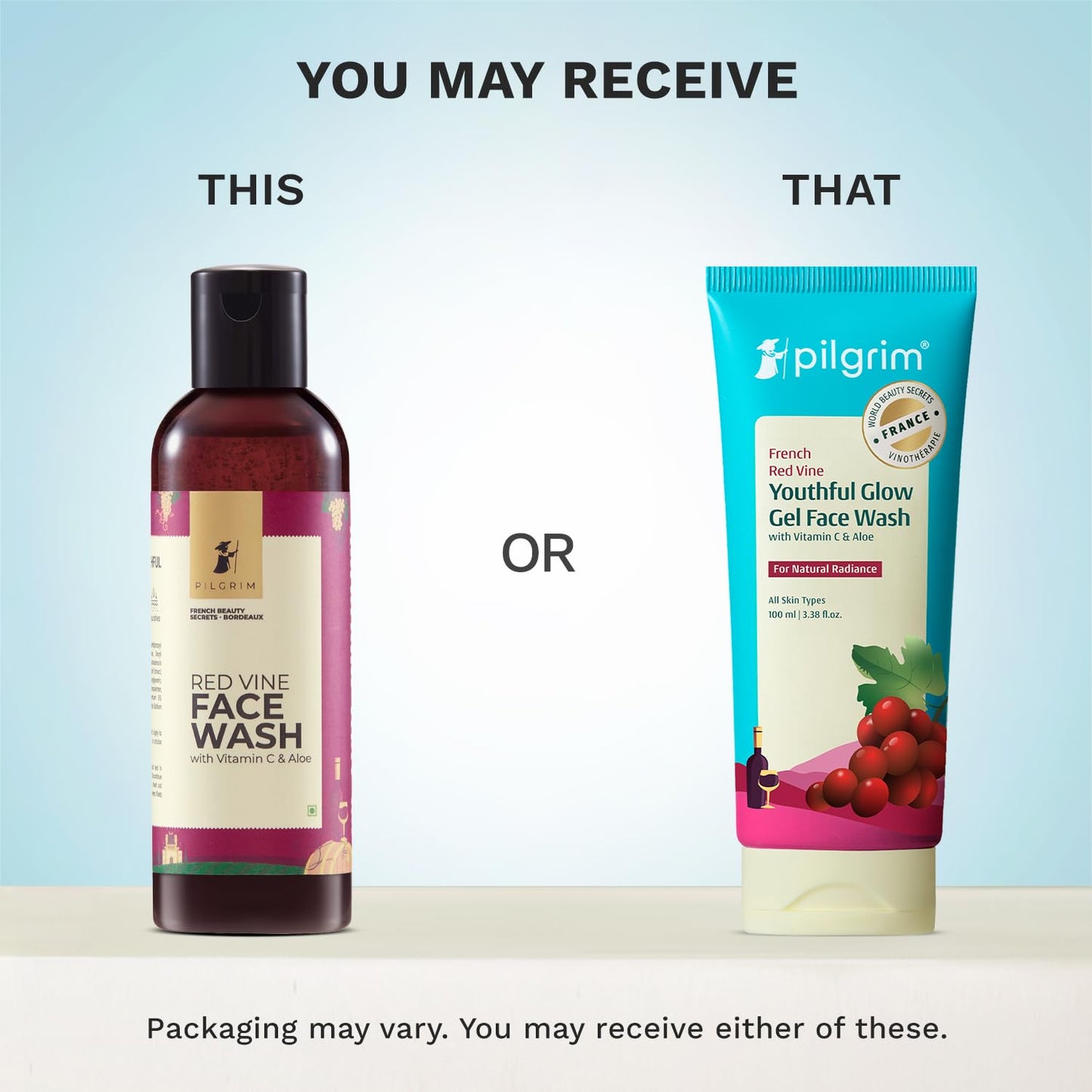 Pilgrim French Red Vine Face Wash with Vitamin C & goodness of Aloe for Anti Ageing & Dark Spots |Face wash for dry skin | Face cleanser for dry skin | Men and Women|100ml