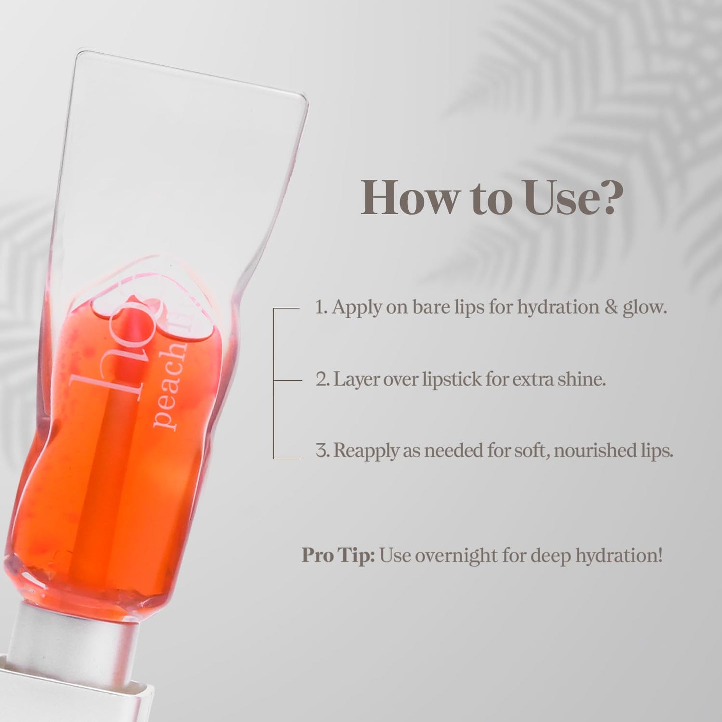 Lip Oil for Women - Hydrating Peach Lip Oil with Squalene, Argan & Safflower | House of Ayurveda Daily Use Lip Treatment | Non-Sticky, Nourishing & Moisturizing | Paraben-Free, Cruelty-Free | 4ml