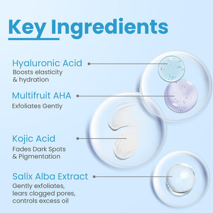 FCL Brightening Face Mask | Kojic Acid Face Mask With Hyaluronic Acid For Glowing Skin | With PHA, BHA & AHA | Exfoliates Dead Skin & Shrinks Open Pores - 15g