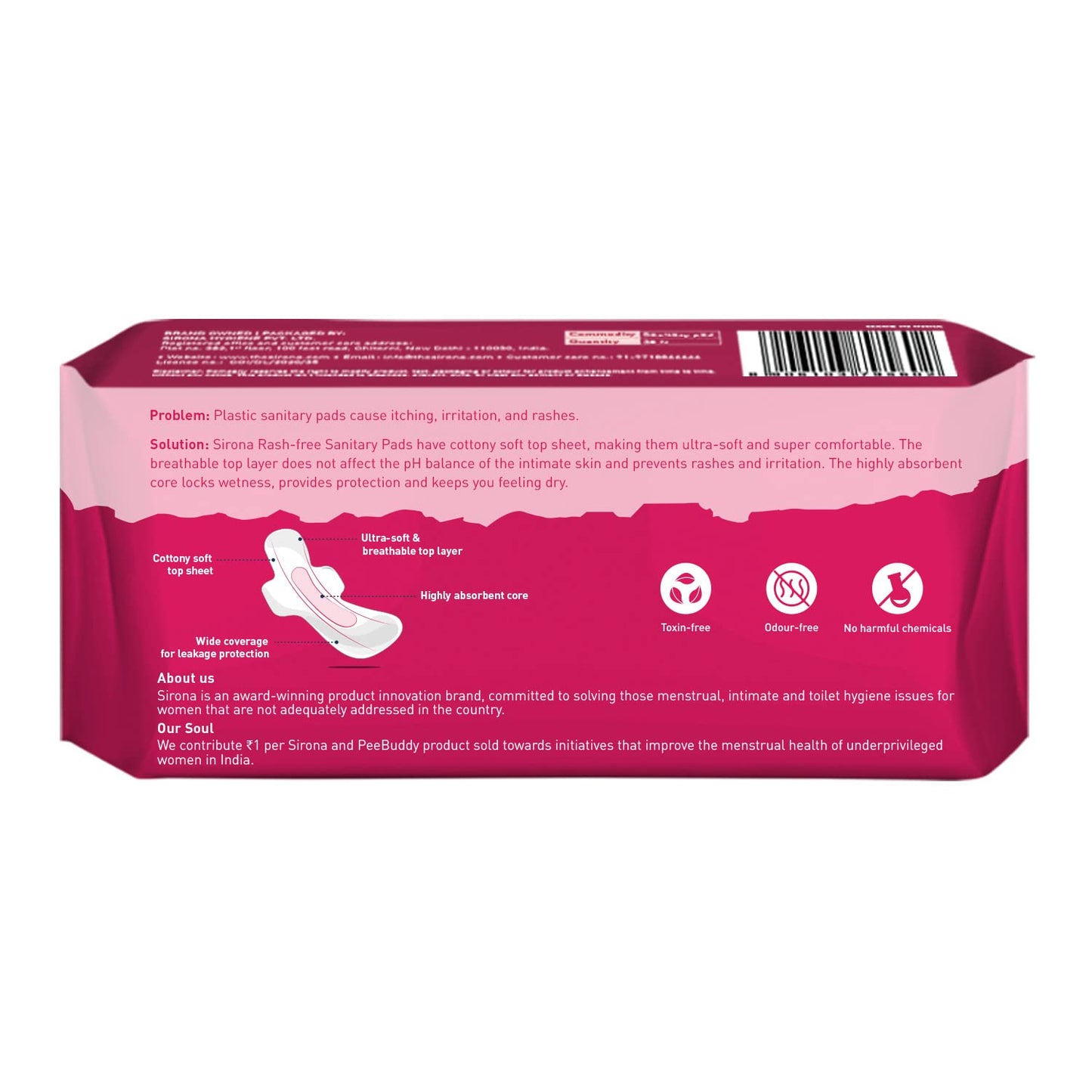 Sirona Max Sanitary Pads for Women | XL (Pack of 30 Pads) | 100% Rash Free & Toxic-Free | Organic Cotton Sanitary Pad | Up to 0% Leakage, Comfortable & High Absorbency