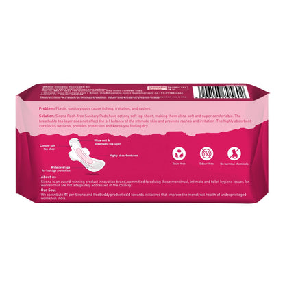 Sirona Max Sanitary Pads for Women | XL (Pack of 30 Pads) | 100% Rash Free & Toxic-Free | Organic Cotton Sanitary Pad | Up to 0% Leakage, Comfortable & High Absorbency