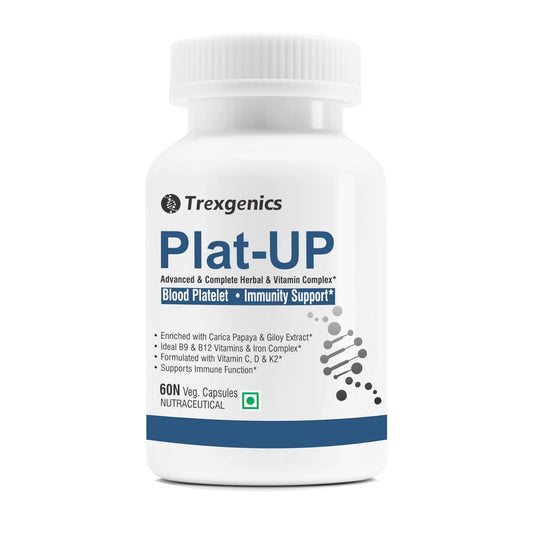 Trexegenics Plat-UP supplement bottle on a white background