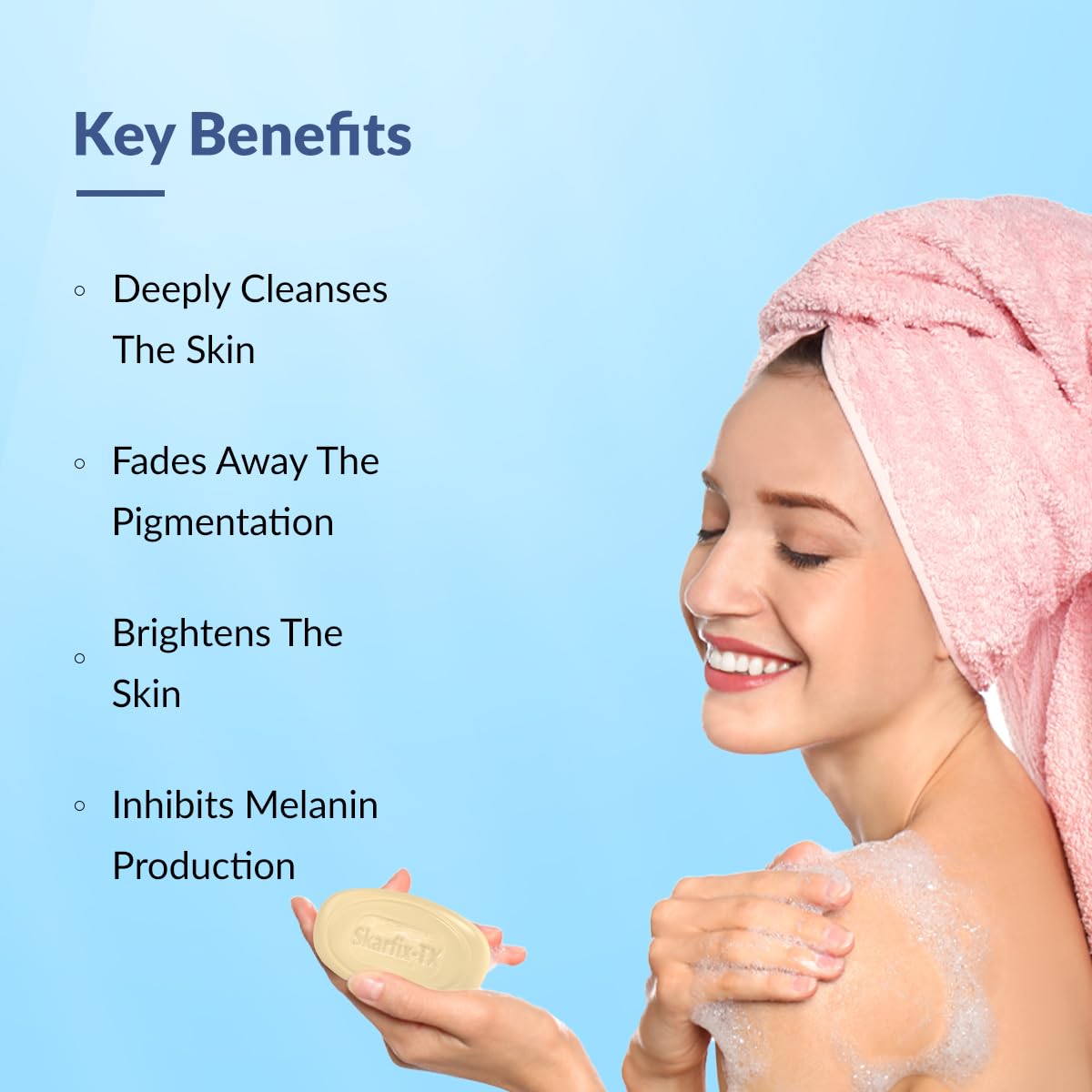 Fixderma Skarfix -TX 1% Kojic Acid Soap for Skin Whitening with Tranexamic Acid | Glutathione for Pigmentation | Skin Whitening Soap for Women & Men - 75gm