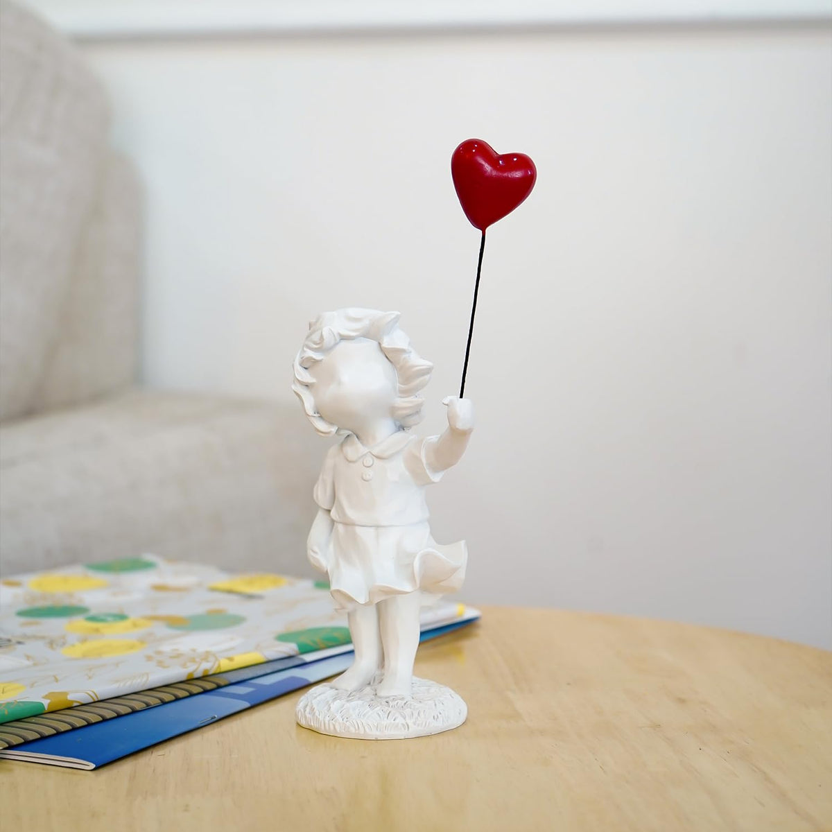 Nostrae Girl with Balloon Show Pieces for Home Decor Living Room Decorative Items | Cute Showpieces Gift Item for Decoration | Center Table Tv Showcase Office Desk Interior Statue Figurines