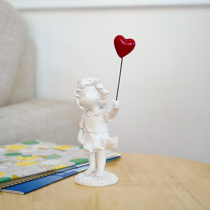Nostrae Girl with Balloon Show Pieces for Home Decor Living Room Decorative Items | Cute Showpieces Gift Item for Decoration | Center Table Tv Showcase Office Desk Interior Statue Figurines