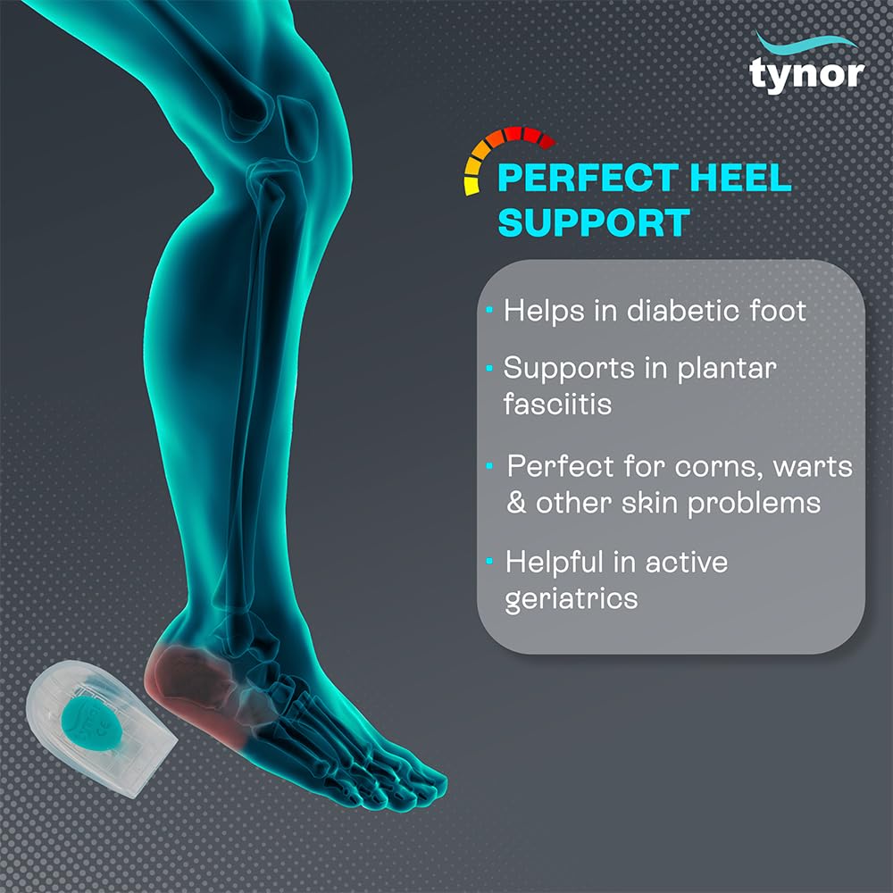 Tynor Heel Cushion Silicone, White, 1 Pair