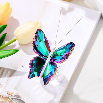 Nostrae Crystal Butterfly Show Pieces for Home Decor Living Room Decorative Items | Glass Showpieces Gift Items for Decoration | Center Table Tv Showcase Office Desk Interior Figurines