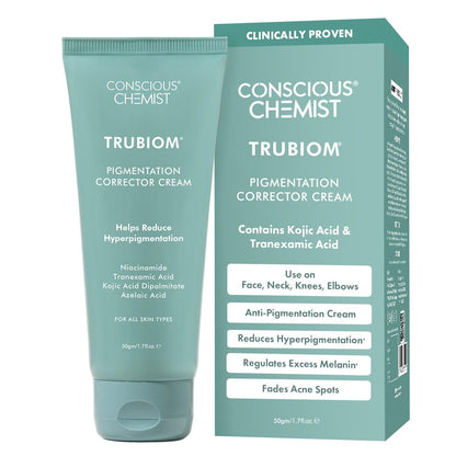 Conscious Chemist Pigmentation Corrector Face Cream 50g | Kojic Acid, Tranexamic Acid, Azelaic Acid & Niacinamide | Dark Spot Corrector, Anti-Pigmentation & Skin Brightening | Helps Fade Acne Marks & Uneven Skin Tone | Face Cream for Men & Women