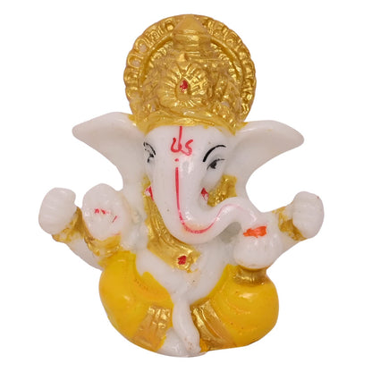 polyresin Mini Ganesh Statue Decorative Showpiece Gift Item Best for Home & Office Decor, Car Dashboard and Corporate Gift Items, Ganesh chaturthi Decoration (Mini Ganesha)