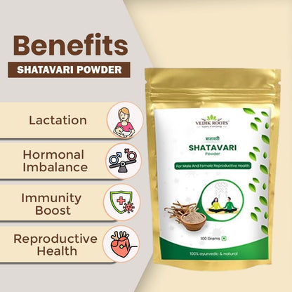 Pure Shatavari, 100 g | Breast Feeding Supplement | Herbal Supplement | Hormonal Balance Supplement | Lactation Supplement for Women (Pack of 1)