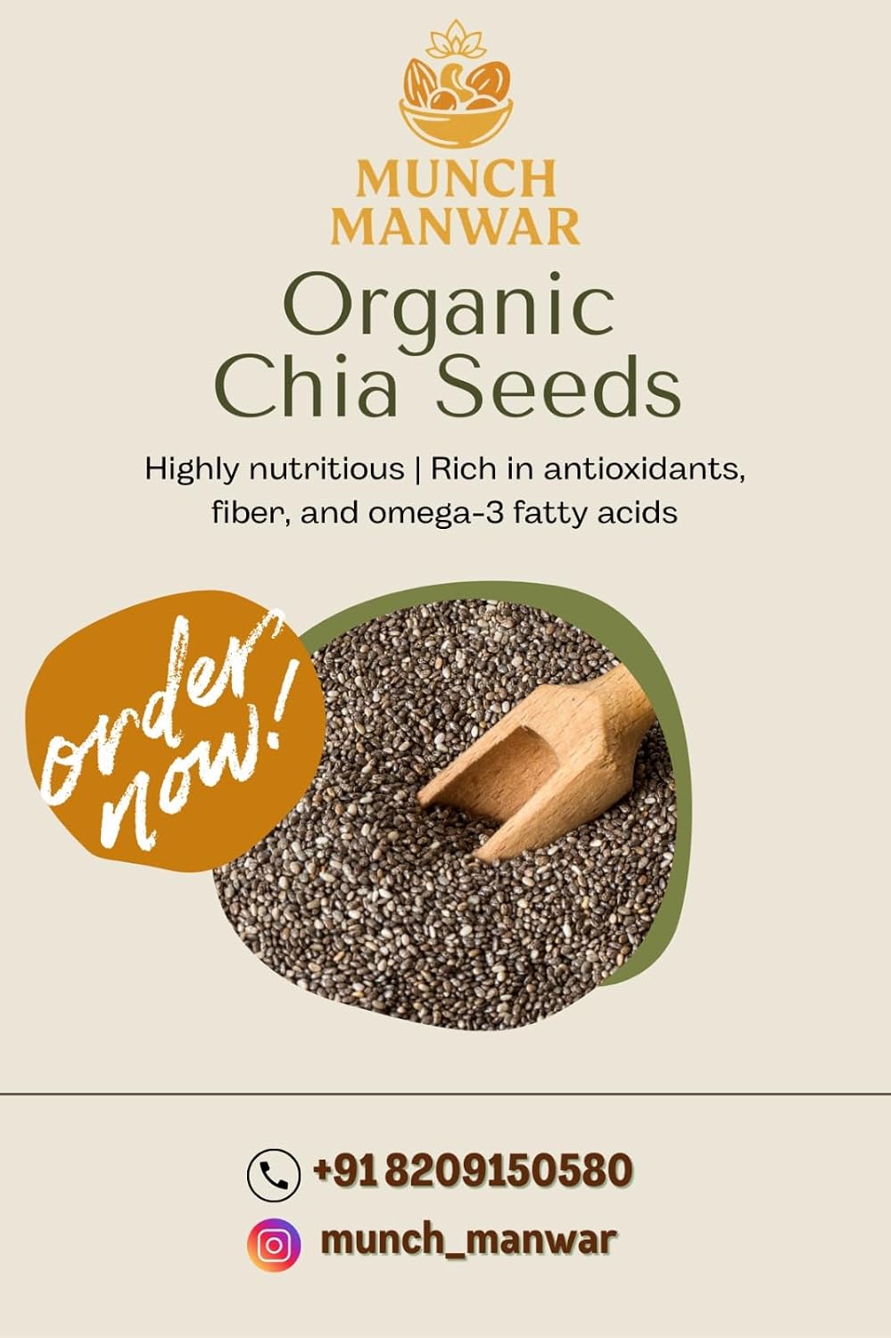 Premium Raw Chia Seeds, Natural Superfood with Omega-3, Protein, Fiber, Gluten-Free, Non-GMO, for Weight Management, Smoothies, Baking
