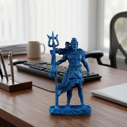 Shivji Idol for Car Dashboard, Home Temple & Office Desk | Compact Resin Mahadev Murti for Puja Room, Table Decor & Spiritual Gift | Small Lord Shiva Statue (Lord Shiva Statue with Trishul)