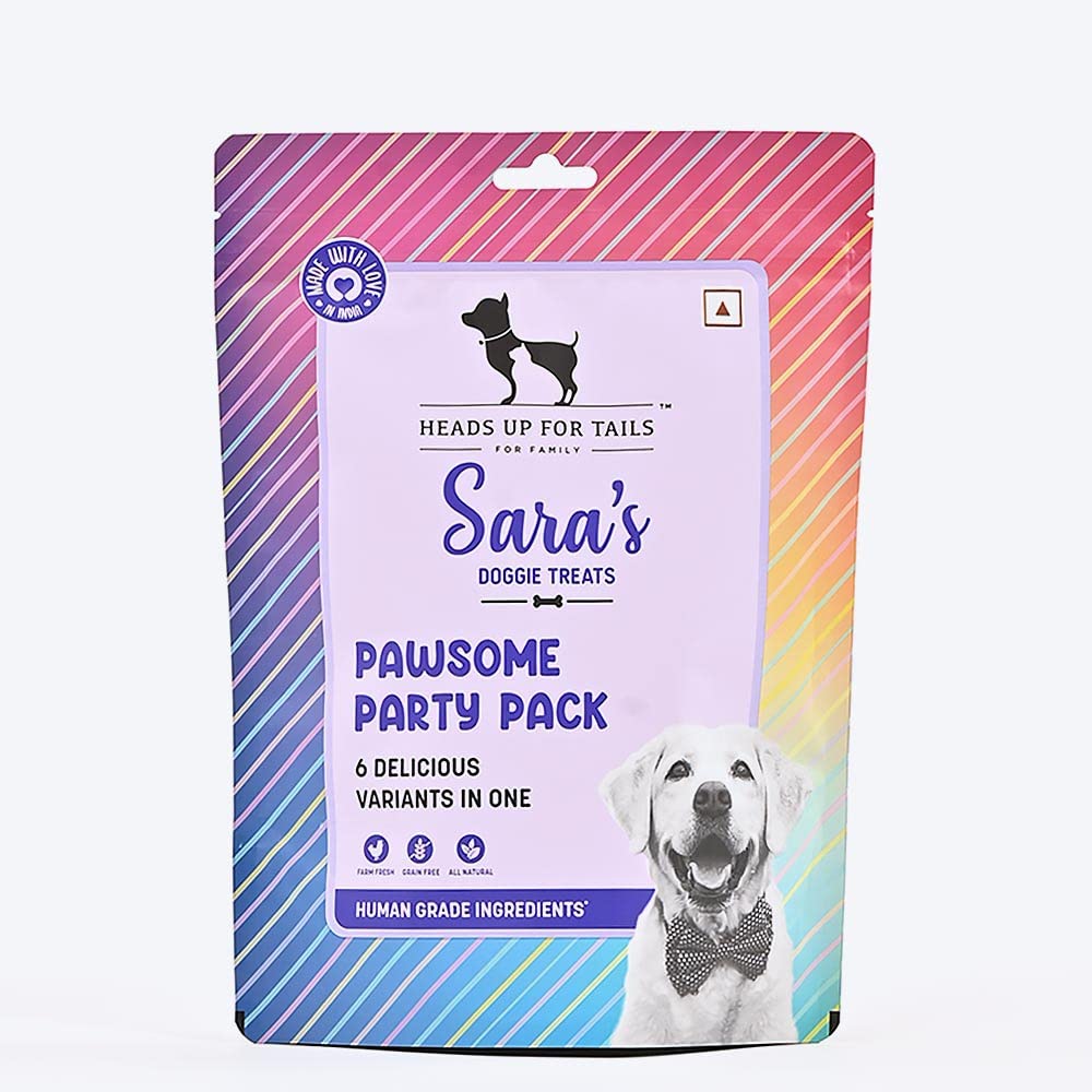 Sara's Party Pack - an Assortment of Sara’s Treats - 200gm | No Preservatives | No Artificial Colours Added | Grain-Free | 100% Natural and Farm Fresh Ingredients | Dogs Treats