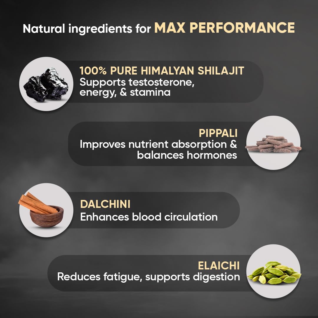 Dr. Vaidya's Shilajit Max|For Stamina On the Go|Boosts Strength & Energy levels|500 mg of 100% Pure Himalayan Shilajit In Coffee Flavour,Pippali,Dalchini,Ela & Saffron |15 Powder Sachets (Pack 1)