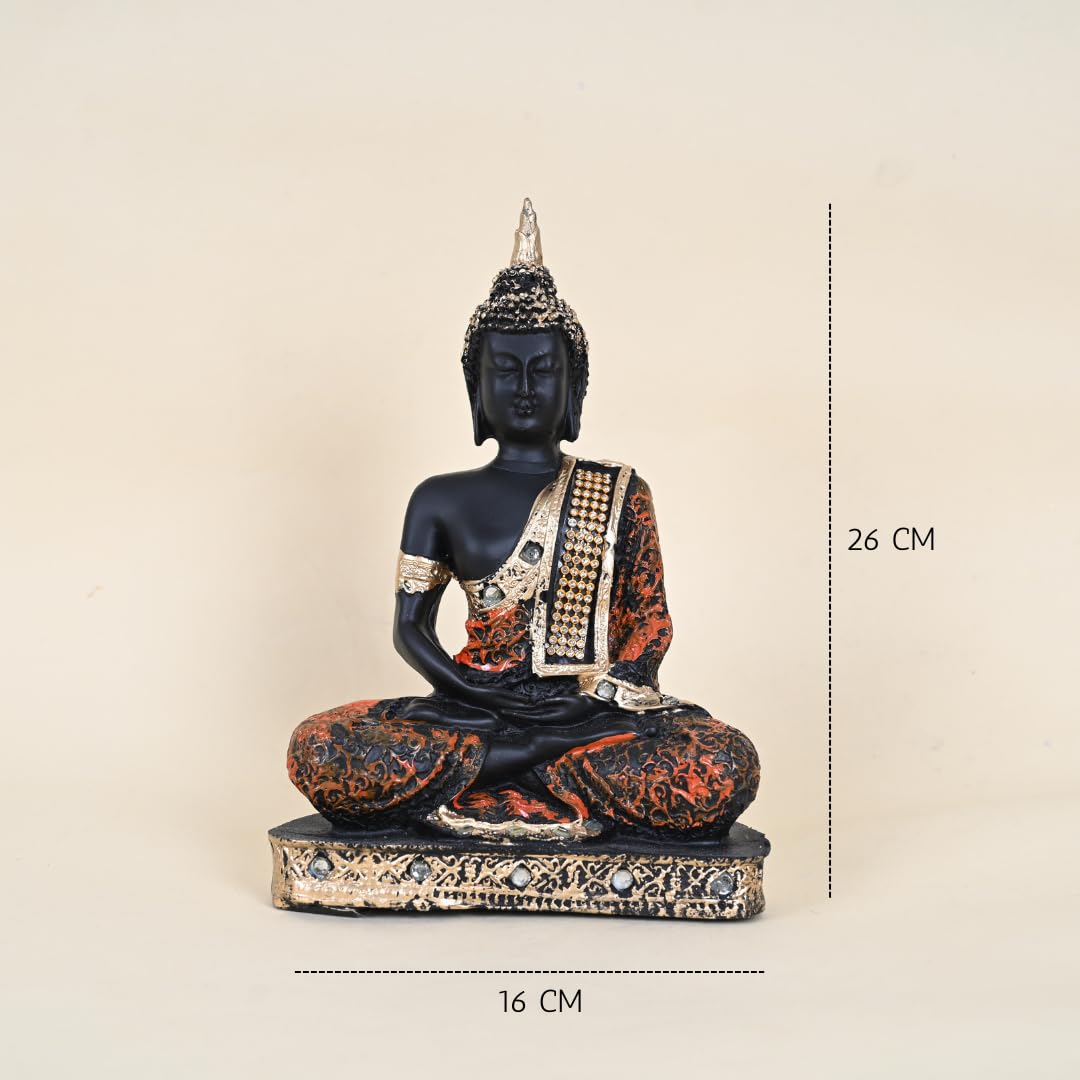 Sitting Meditating Buddha Statue Showpiece Idol for Home Living Room Decor Pooja Office Table Wall Shelf God Idol for Gift