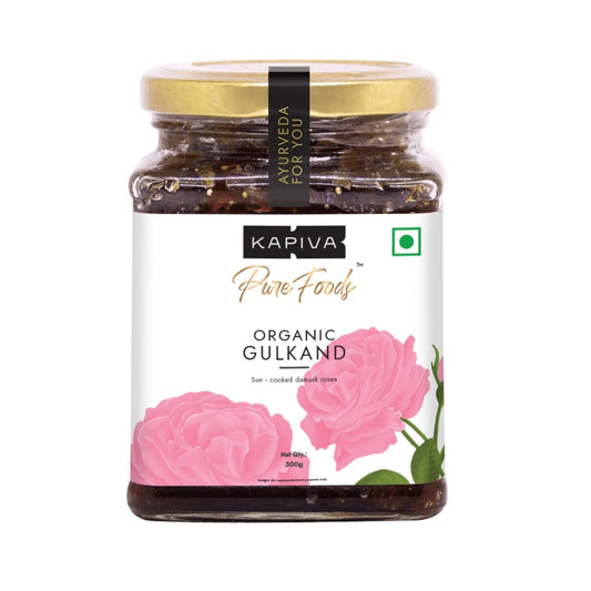 Kapiva Organic Gulkand 300gms (Rose Petal Jam) | 100% Natural | Sun-Cooked Damask Roses