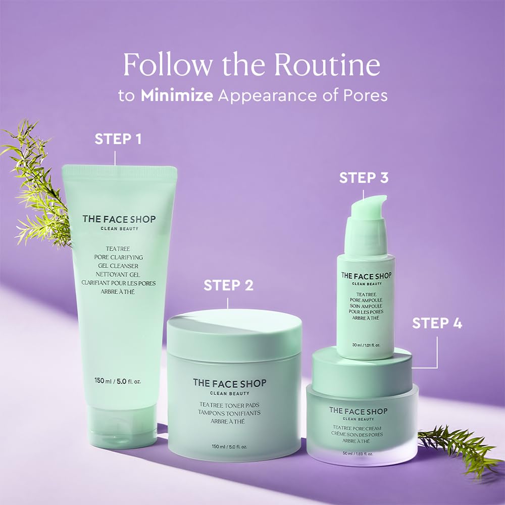 Cosmetic products with step-by-step instructions on a purple background