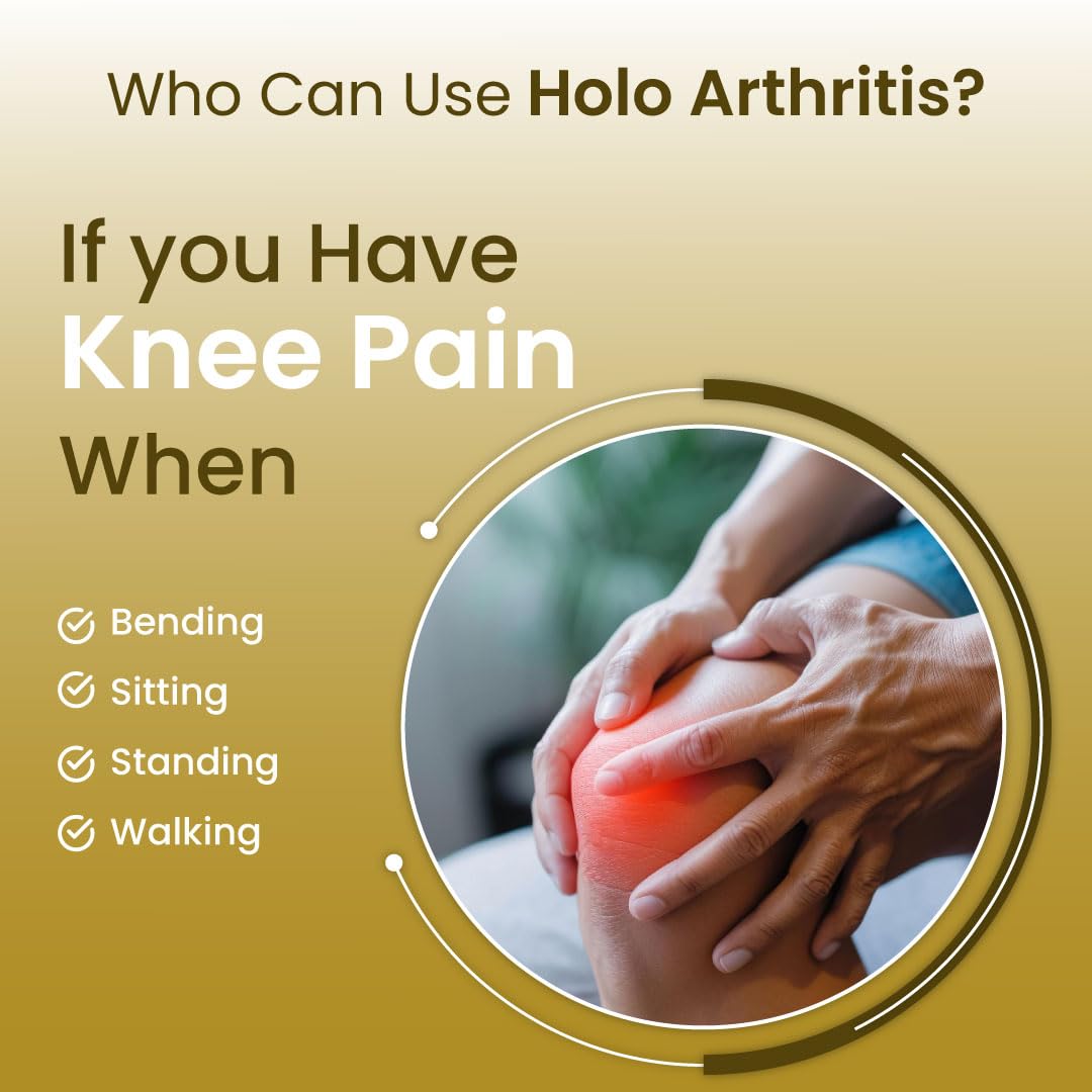 ZEROHARM Holo Arthritis - Enriched with Vitamin D3 & Vitamin K2-7 - Best Knee & Joint Support for Unisex - Supplements for Knee,Joints & Neck Pain Relief - 100% Absorbed By Body (60 Tablets),350 grams