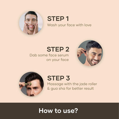 Mars by GHC Gloww Skin Serum & Jade Roller & Gua Sha Powered With Retinol, Hyaluronic Acid, Vitamin C & Natural Jade Stone, 30 ml (Combo Pack)