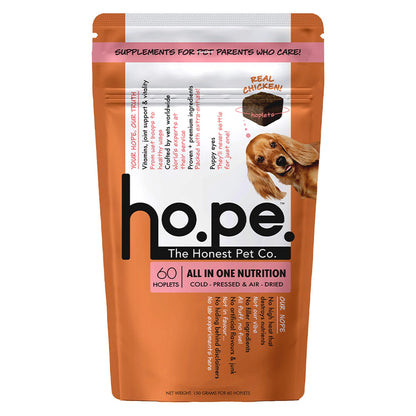 Hope All in One 14-in-1 Supplement Chews for Dog 60 Chicken hoplets |Multivitamins, Joint Support, Probiotics, Biotin, Omega 3 & 6| Pet Chews for Absolute Wellness | ColdPressed, Hypoallergenic