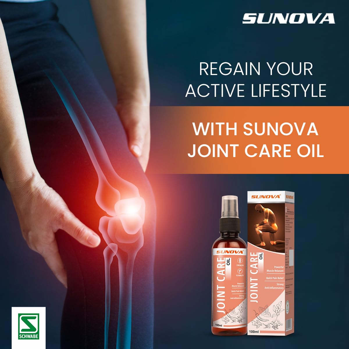 SUNOVA Joint Care Oil, 100 ml, Pack of 1 | Pain relief for joints and muscles