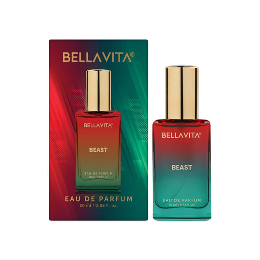 BELLAVITA Beast | Long Lasting EDP | 20ml | Perfume for Man | Raspberry, Patchouli and Rose | Premium Unisex Fragrance for Men and Women