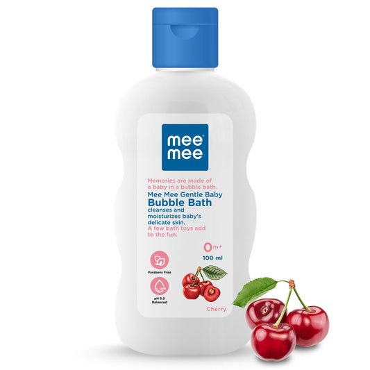 Mee Mee Baby Body Wash | Pk of 1(100ml) With Cherry & Fruit Extracts | Tear-Free Formula | Moisturizes and Soothes Skin | Natural Head to Toe Baby Mild Bubble Bath Dermatologically Tested